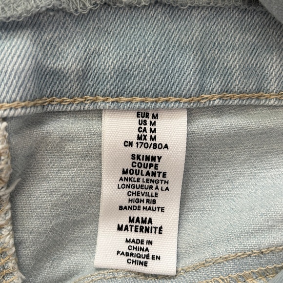 H&M Mama Ankle Light Blue Jeans | Sz M - Picture 3 of 7